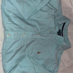 Blue polo button up / mens